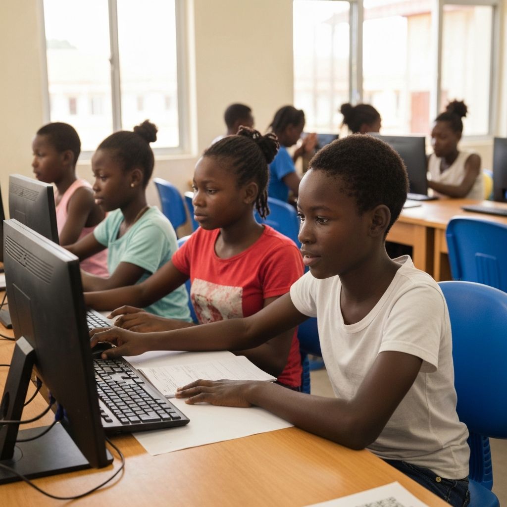 Students learning in a computer lab